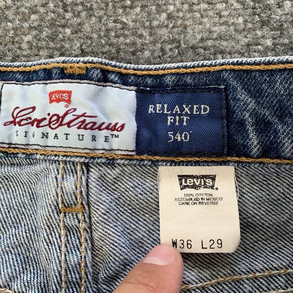 VTG Levi’s 540 Jeans Flex Denim 90s Relaxed Fit Med Wash Mens 36x29 (34x29) - Picture 5 of 16